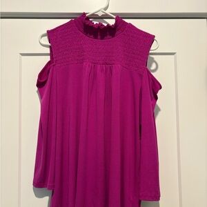 Adrianna Papell Cold Shoulder Top - Pink